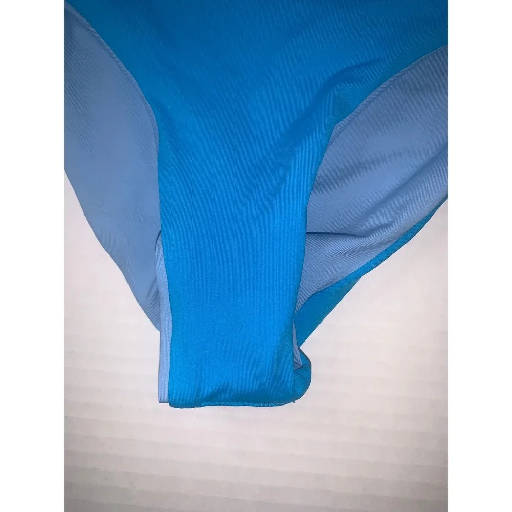 L*Space Breakers Bikini Bottoms Women's Size L‎ Blue Reversible Double Strap
